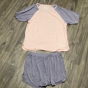 Ham & Sam Pajamas Set Short Sleeves and Shorts Lounge Bamboo  Pajamas M